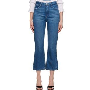 FRAME Women's Jeans Blue Le High 'N' Tight Crop Mini Boot in Eckhart size 27